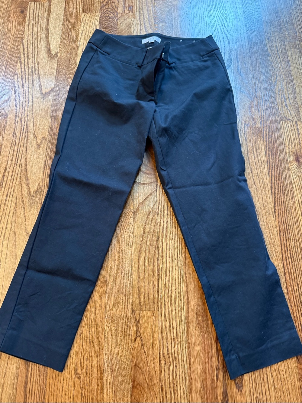 LOFT Black Ankle Cropped Straight Pants